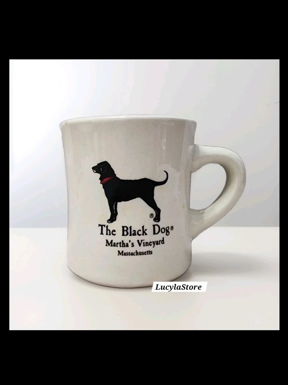 Vintage The Black Dog Martha's Vineyard MA Classic 10 oz White Ceramic Diner Mug